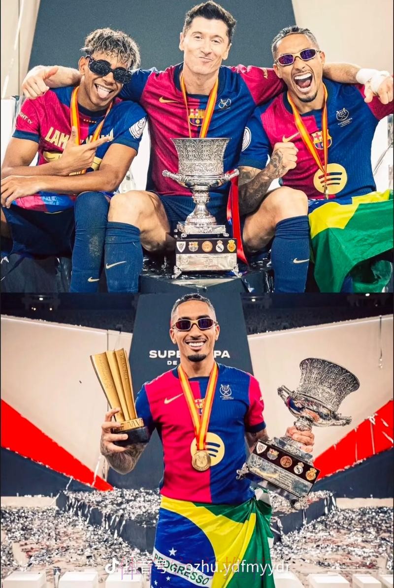 西超杯-十人巴萨5-2皇马夺冠 拉菲尼亚两射一传